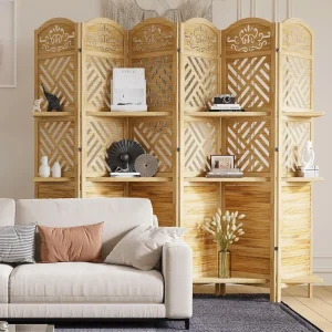 Room Divider with Shelves
