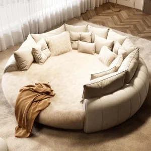 Italian Light Luxury Round Bed