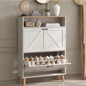 Freestanding Farmhouse Style Shoe Storage
