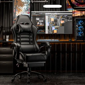 Ergonomic Gaming Chair with Footrest
